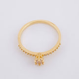 Anillo Solitario Línea Tupida 2.15 g / T8 Oro Amarillo 18K