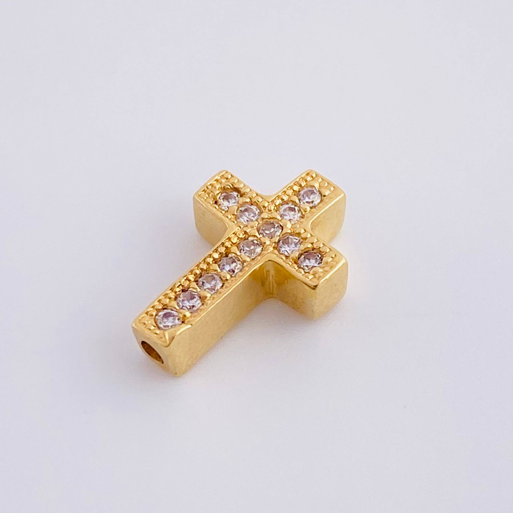 Herraje Cruz Tupida Doble Faz 1.15 g / 1 cm Oro Amarillo 18K