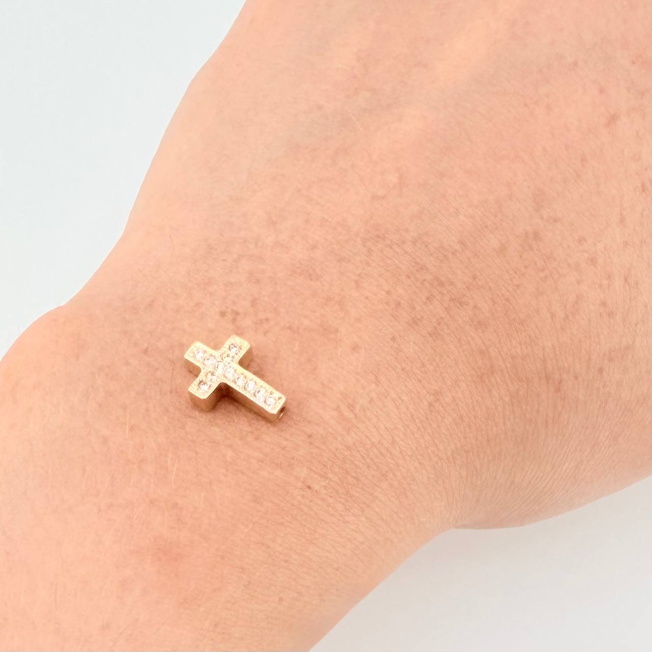 Herraje Cruz Tupida Doble Faz 1.15 g / 1 cm Oro Amarillo 18K