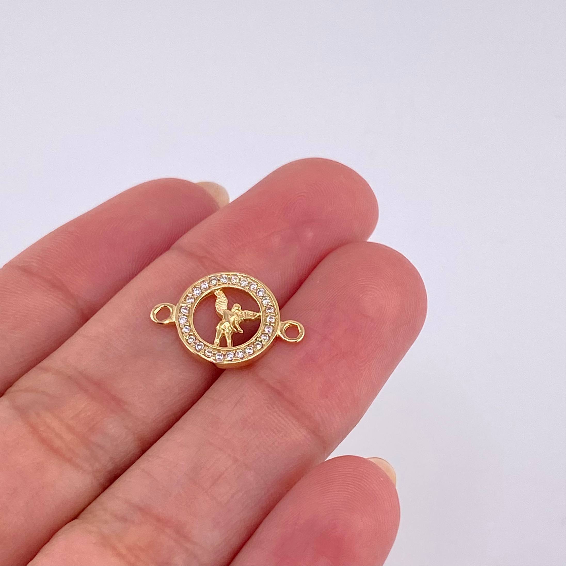 Herraje San Gabriel Circular Tupido 1g / 1.6cm Oro Amarillo 18K