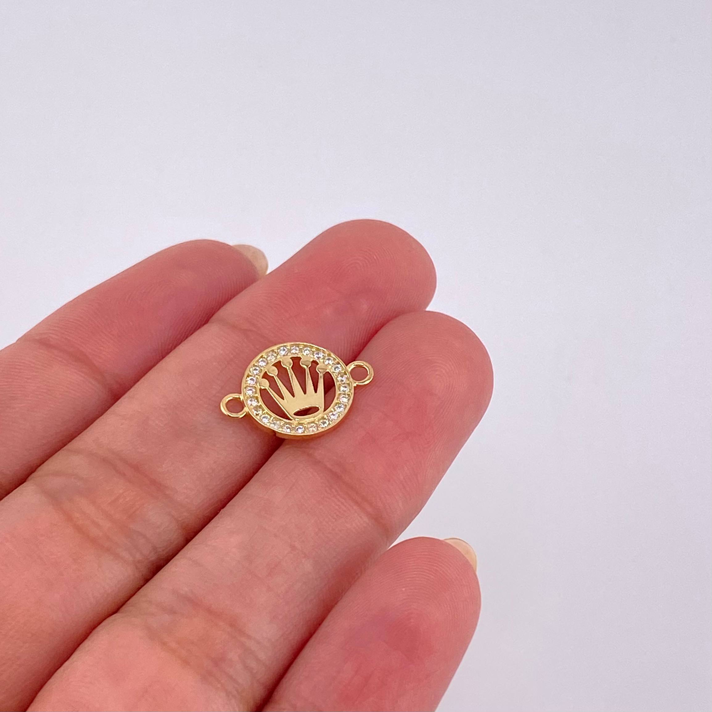 Herraje Medalla Corona 0.65 g / 1.5 cm Oro Amarillo 18K