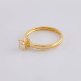 Anillo Solitario Cuatro Hojas 1.85 g / T6 1/2 Oro Amarillo 18K