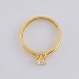Anillo Solitario Cuatro Hojas 1.85 g / T6 1/2 Oro Amarillo 18K