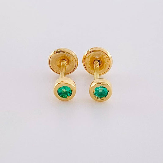 Topos Bisel Esmerelda 8 Pts 0.9 g / 3.6 mm Oro Amarillo 18K
