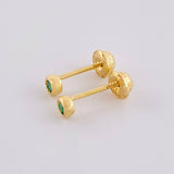 Topos Bisel Esmeralda 8 Pts 0.85 g / 3.6 mm Oro Amarillo 18K