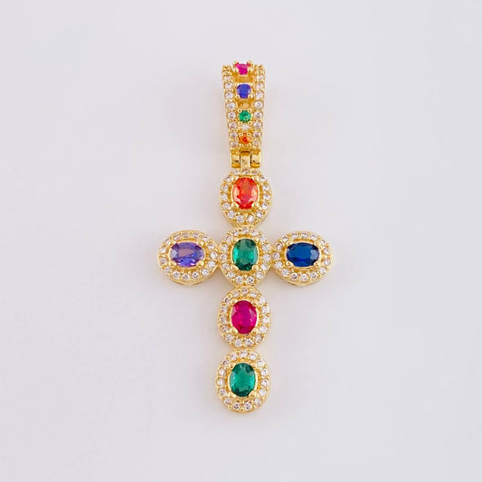 Dije Cruz Ovalo Tupida 5.75 g / 4.2 cm Oro Amarillo 18K