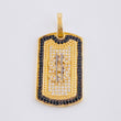Dije Placa Signo Peso 6.5 g / 3.5 cm Dos Oros Negro Amarillo 18K