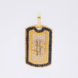 Dije Placa Signo Peso 6.5 g / 3.5 cm Dos Oros Negro Amarillo 18K