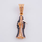 Dije Santa Muerte 2.35 g / 3 cm Dos Oros Blanco Rosa 18K
