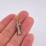 Dije Santa Muerte 2.35 g / 3 cm Dos Oros Blanco Rosa 18K