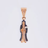 Dije Santa Muerte 2.35 g / 3 cm Dos Oros Blanco Rosa 18K