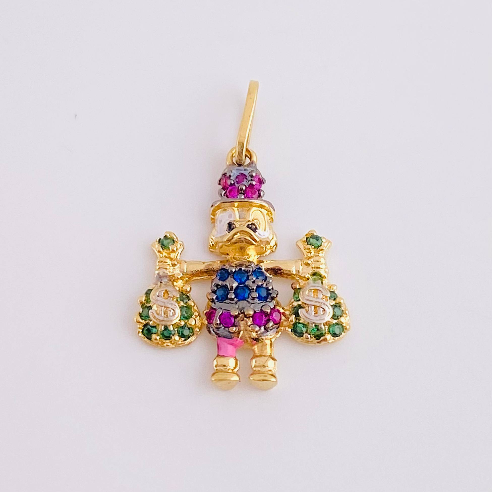 Dije Pato Bolsas De Dinero 1.5 g / 2.3 cm Tres Oros 18K