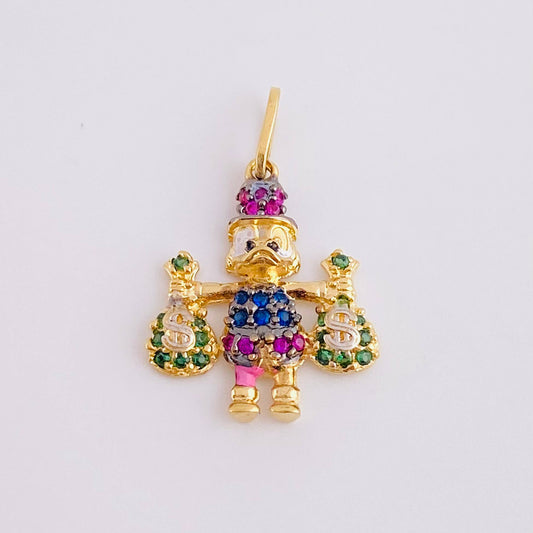 Dije Pato Bolsas De Dinero 1.5 g / 2.3 cm Tres Oros 18K