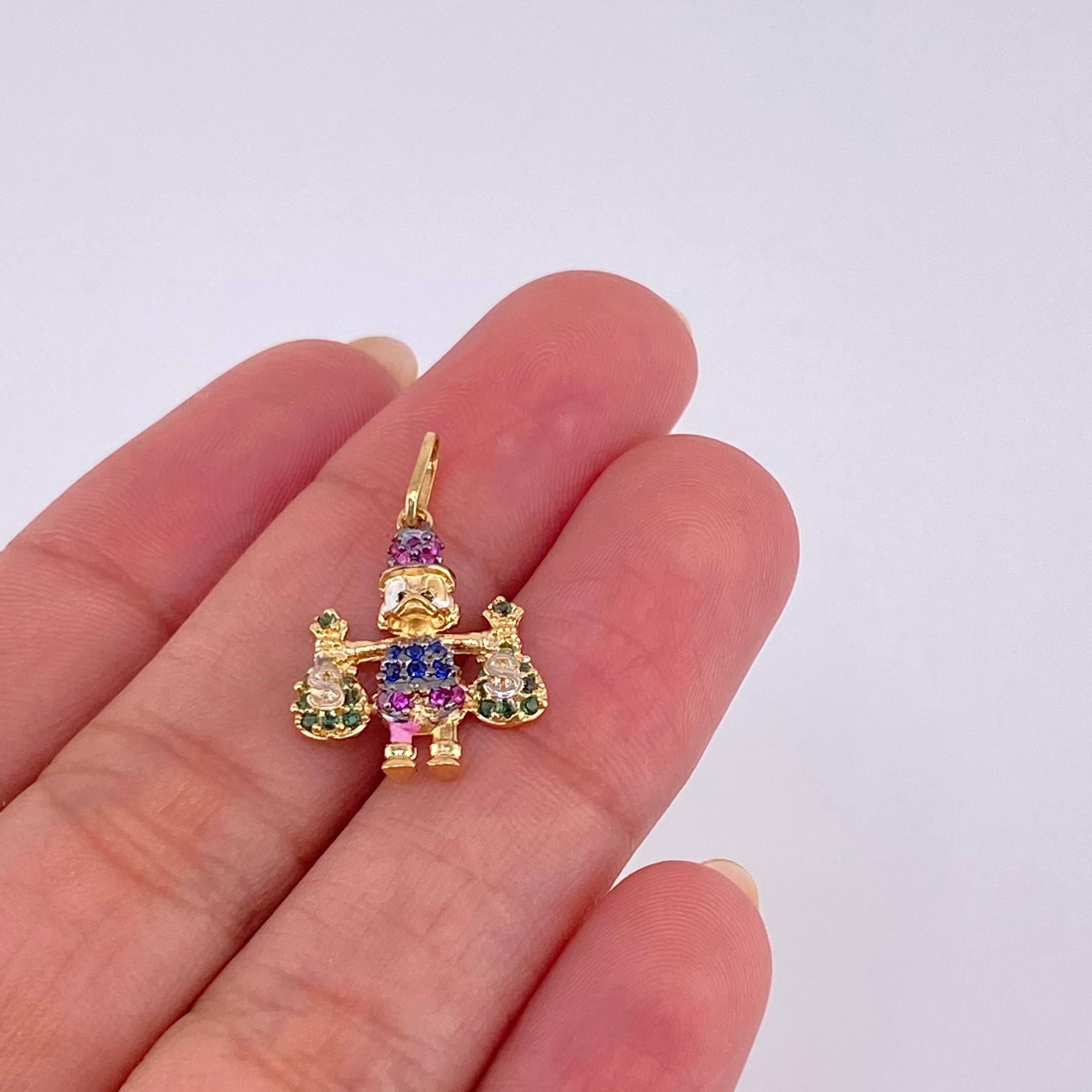 Dije Pato Bolsas De Dinero 1.5 g / 2.3 cm Tres Oros 18K