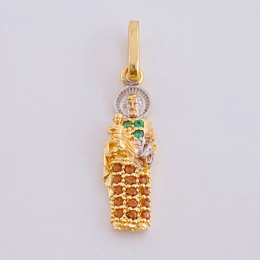 Dije San Jose 1.1 g / 2.5 cm Dos Oros Amarillo Blanco 18K