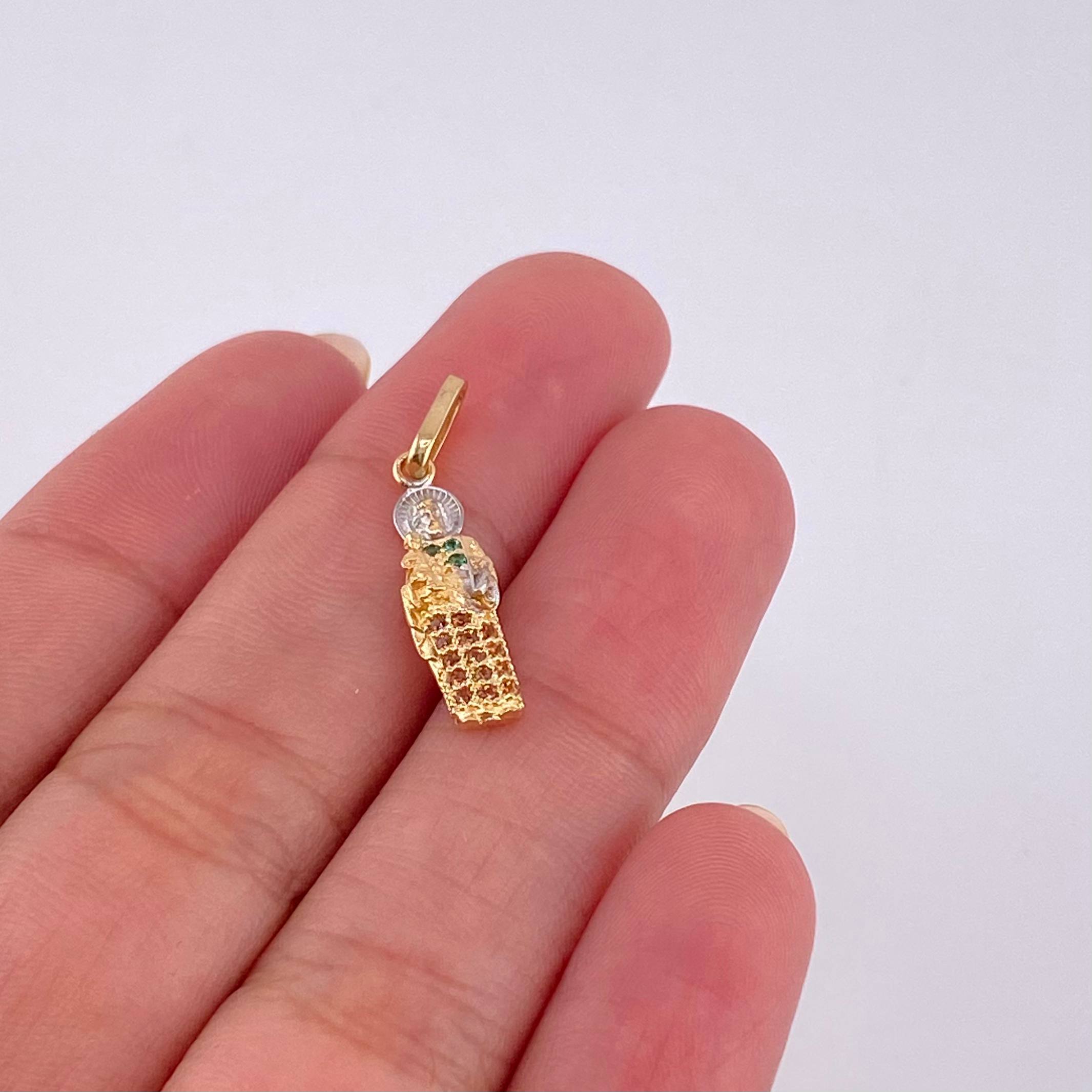 Dije San Jose 1.1 g / 2.5 cm Dos Oros Amarillo Blanco 18K