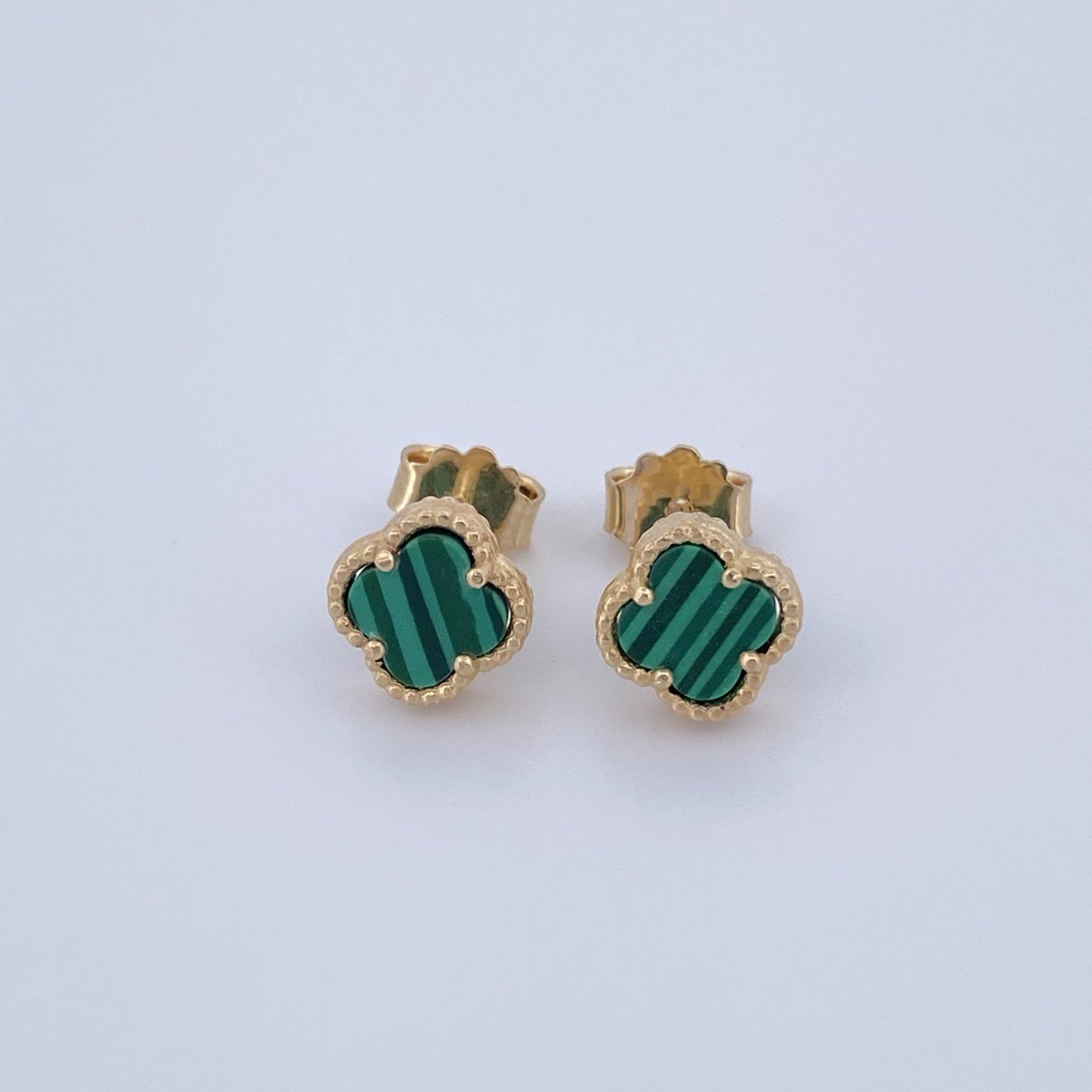 Topos Trebol 2gr / Malaquita Verde Oro Amarillo Nac.Esp. 18K &
