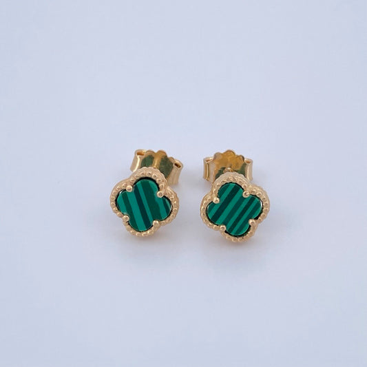 Topos Trebol 2gr / Malaquita Verde Oro Amarillo Nac.Esp. 18K &