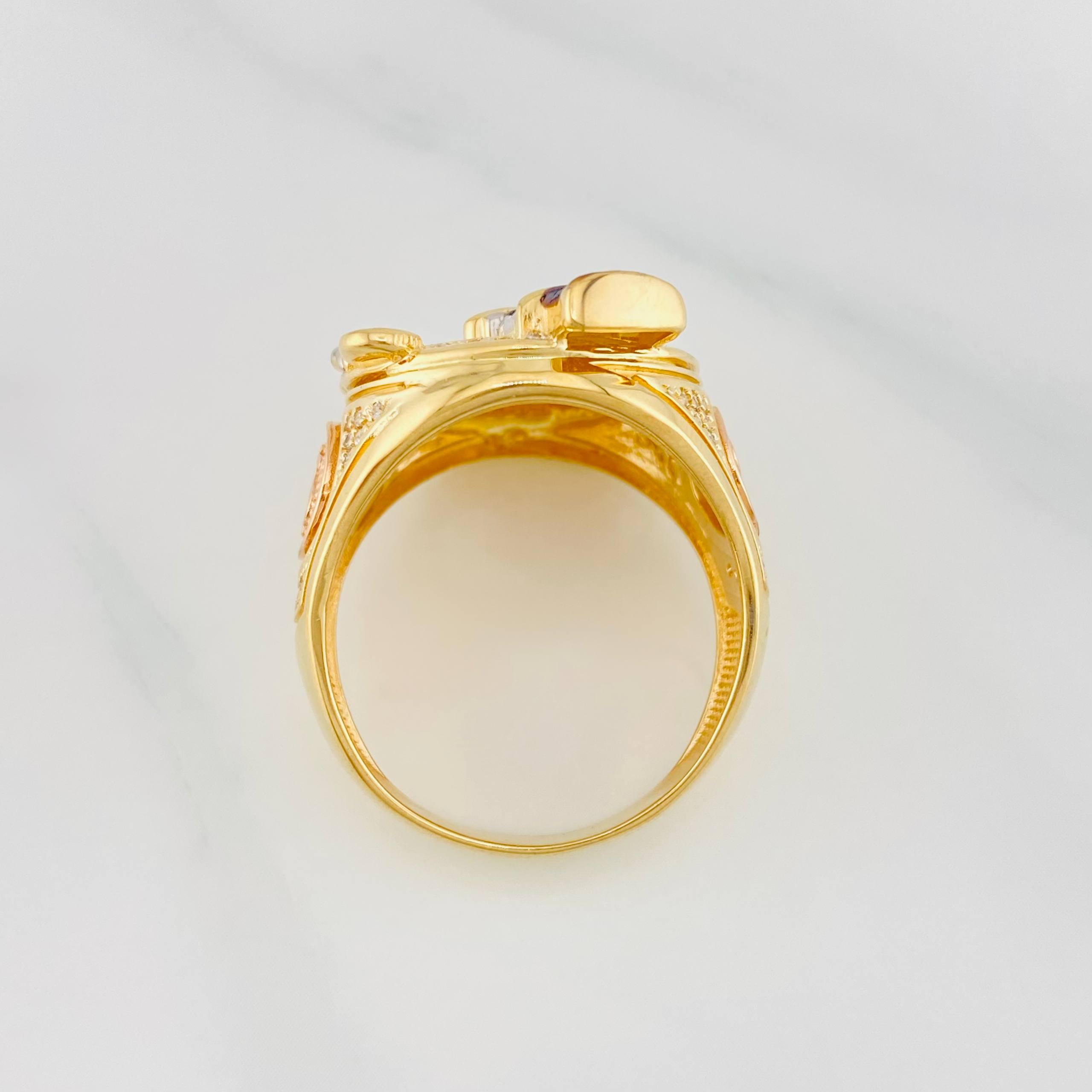 Anillo Pato 11.55 g / T11 Cuatro Oros 18K