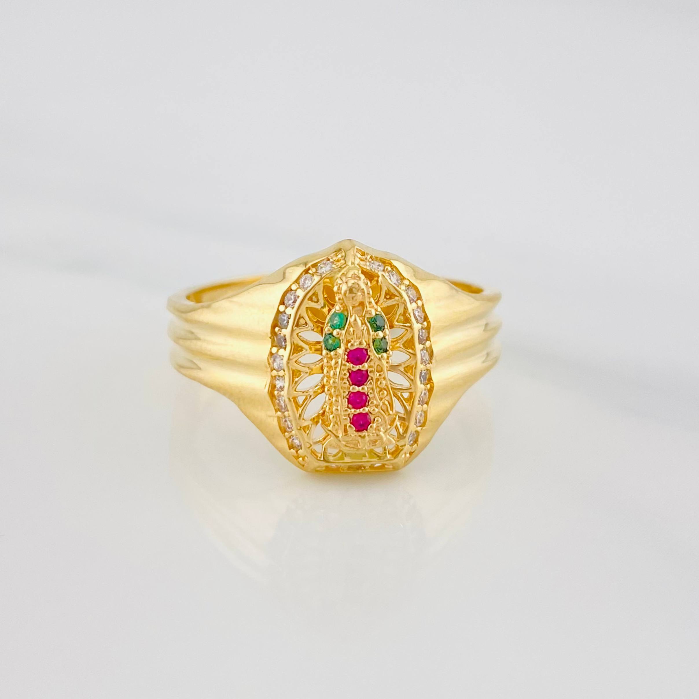 Anillo Virgen Guadalupe 4.1 g / T8 1/2 Oro Amarillo 18K
