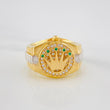 Anillo Correa Corona 7.2 g / T7 3/4 Dos Oros Amarillo Blanco 18K