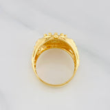 Anillo Correa Corona 7.2 g / T7 3/4 Dos Oros Amarillo Blanco 18K