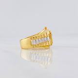 Anillo Correa Corona 7.2 g / T7 3/4 Dos Oros Amarillo Blanco 18K