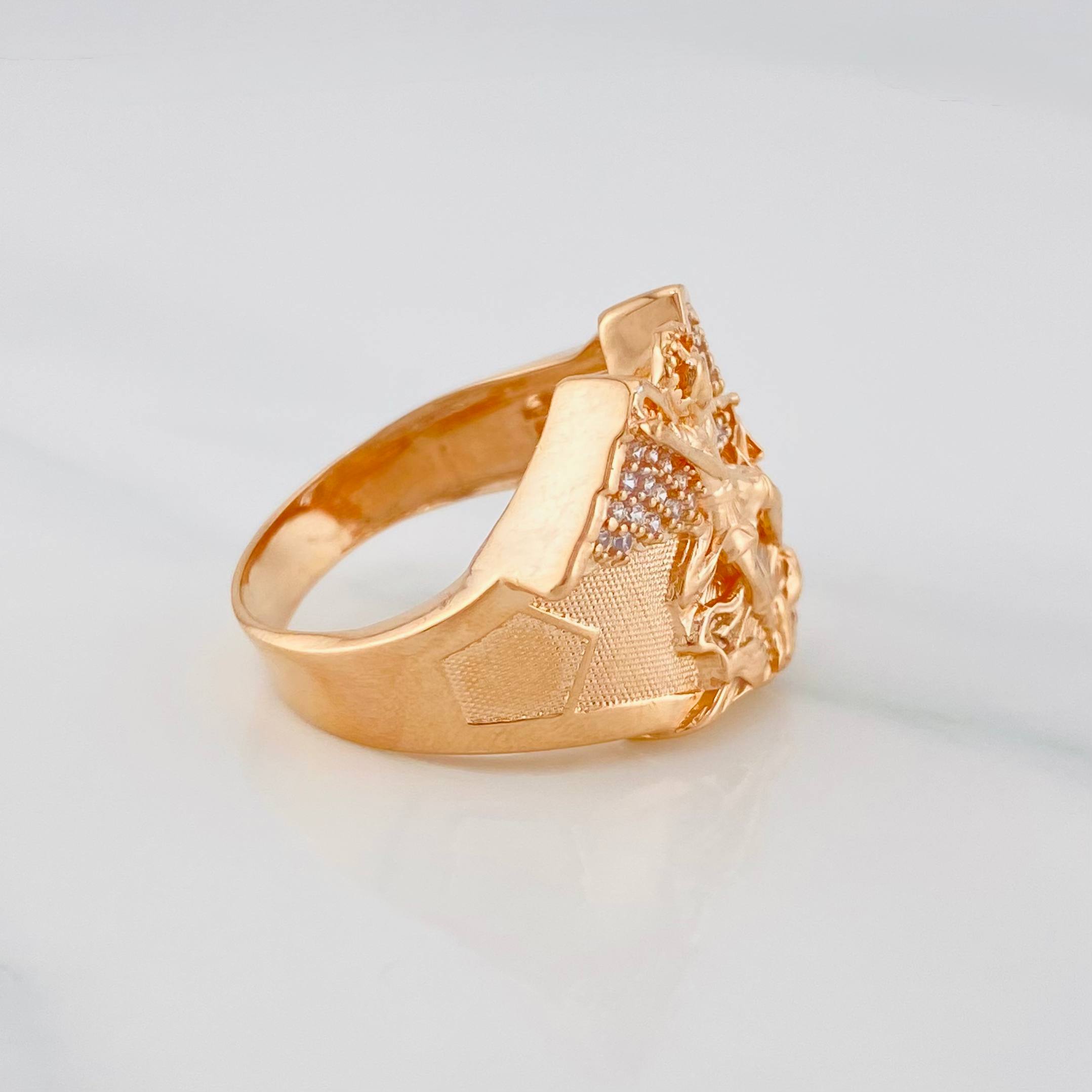Anillo San Miguel Arcangel 8.3 g / T8 1/2 Oro Rosa 18K