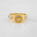 Anillo Correa Corona 3.8 g / T6 1/4 Dos Oros Amarillo Blanco 18K