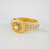 Anillo Correa Corona 3.8 g / T6 1/4 Dos Oros Amarillo Blanco 18K