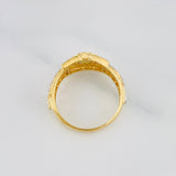 Anillo Correa Corona 3.8 g / T6 1/4 Dos Oros Amarillo Blanco 18K