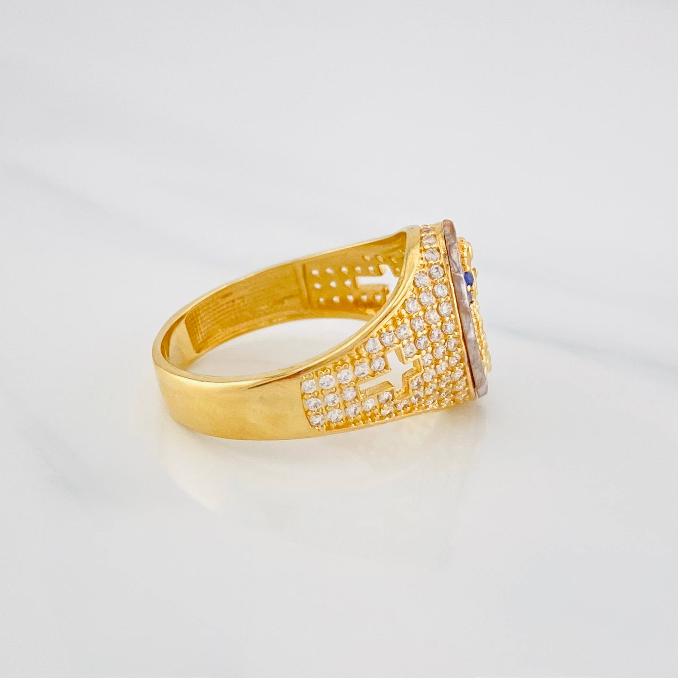 Anillo Virgen Guadalupe 4.7 g / T7 3/4 Tres Oros 18K
