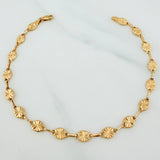 Pulso Rustico Eslabon Diamantado 2.6 g / 19 cm / 4.5 mm Oro Amarillo 18K