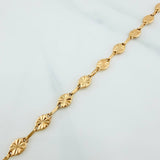 Pulso Rustico Eslabon Diamantado 2.6 g / 19 cm / 4.5 mm Oro Amarillo 18K