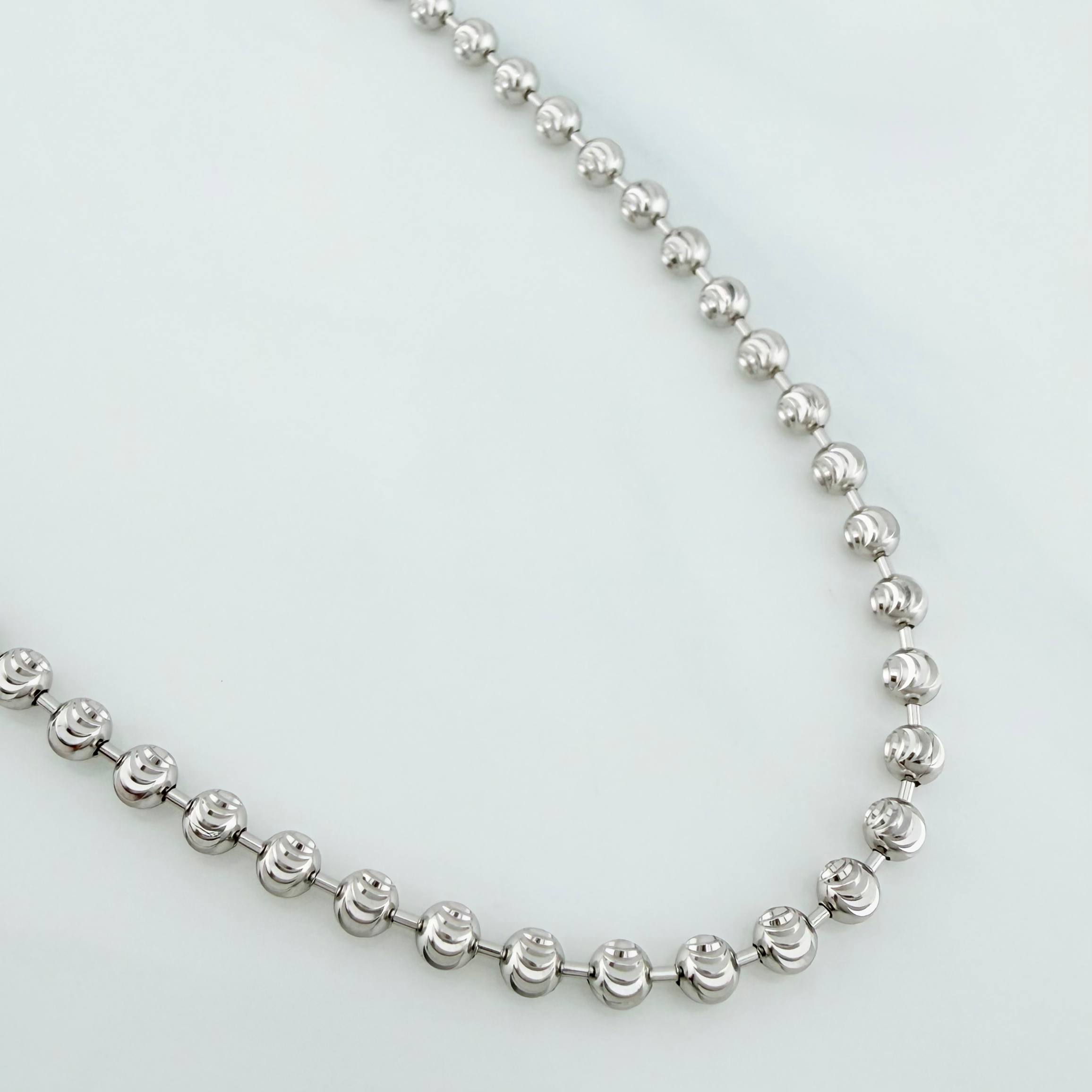 Cadena Militar Media Luna 18 g / 60.5 cm / 3 mm Oro Blanco 18K