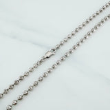 Cadena Militar Media Luna 18 g / 60.5 cm / 3 mm Oro Blanco 18K