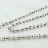 Cadena Militar Media Luna 18 g / 60.5 cm / 3 mm Oro Blanco 18K