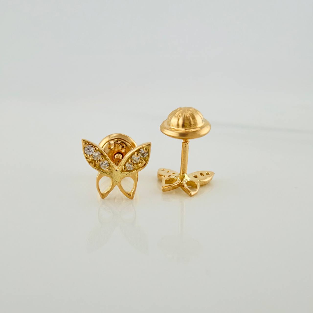 Topos Mariposa 0.85gr / 7mm Oro Amarillo 18K &