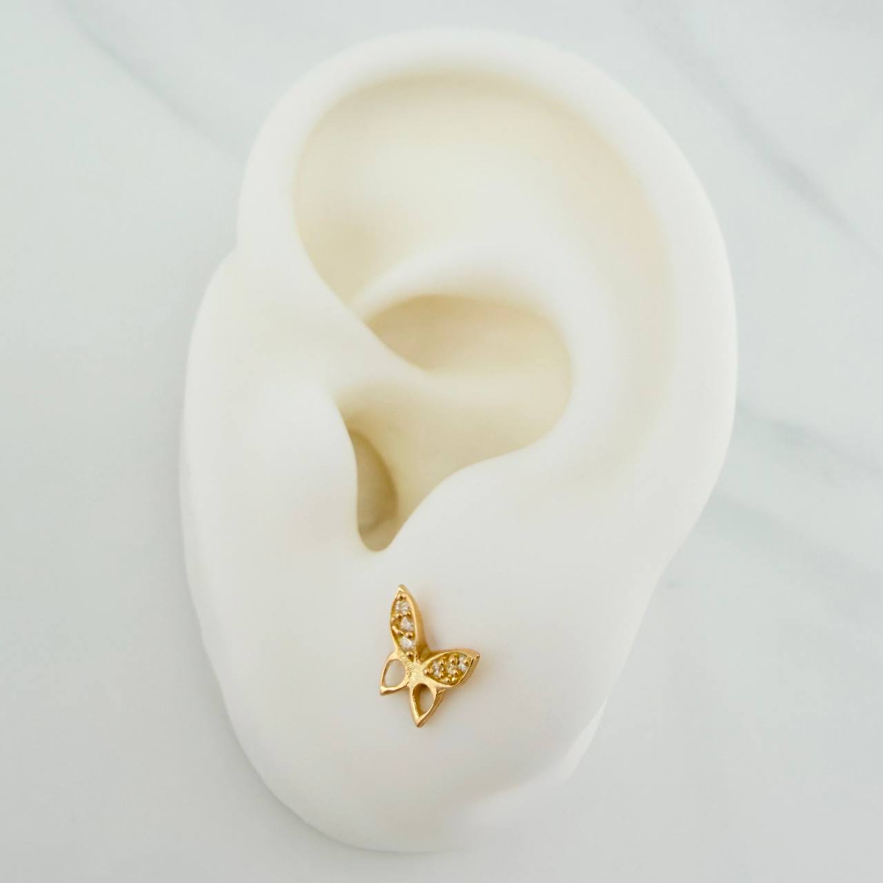 Topos Mariposa 0.85gr / 7mm Oro Amarillo 18K &