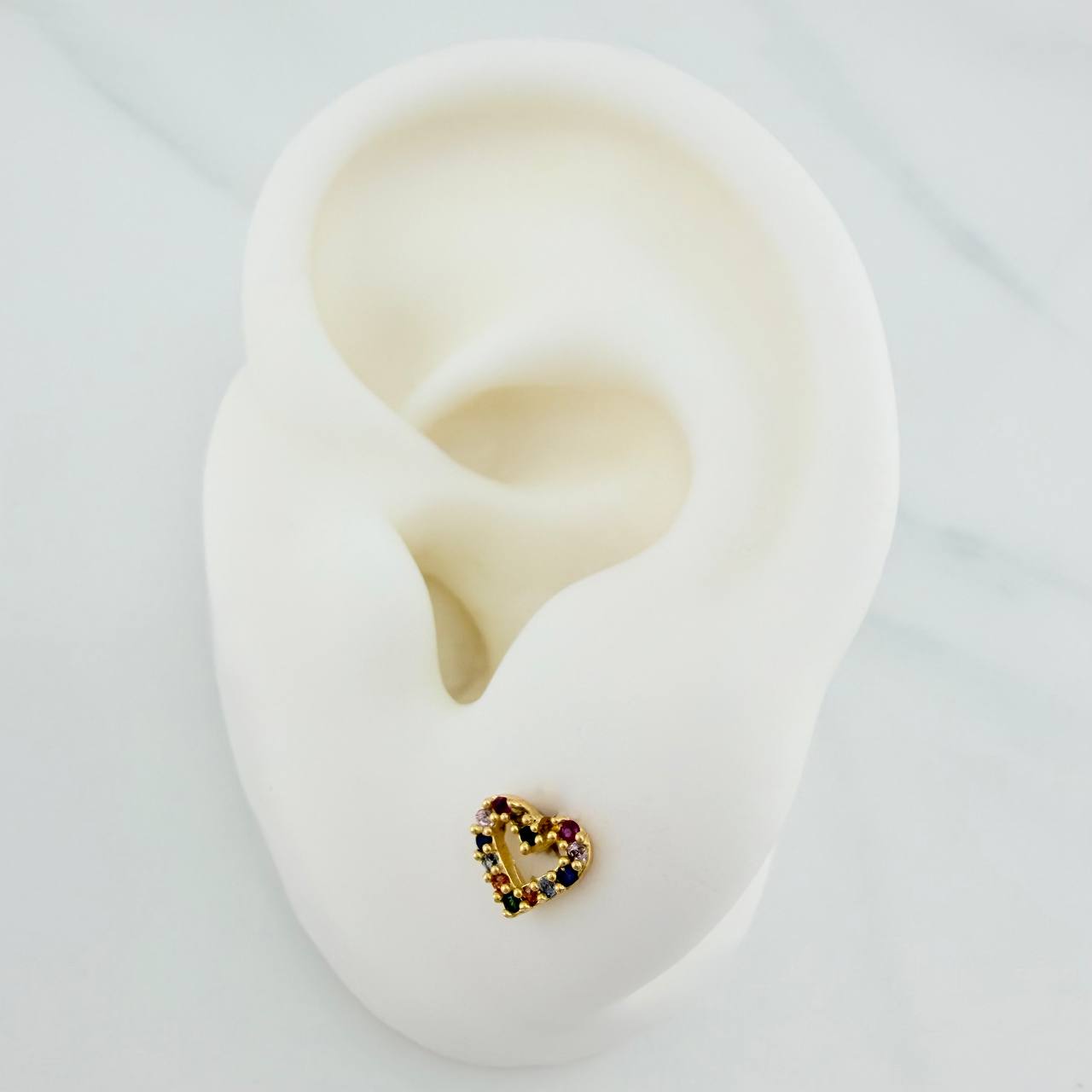Topos Silueta Corazón 0.8gr / 6mm Oro Amarillo 18K &