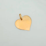 Dije Placa Corazon 1.05gr / 2.3cm / Oro Amarillo 18K &