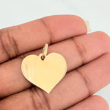 Dije Placa Corazon 1.2gr / 2.5cm / Oro Amarillo 18K &