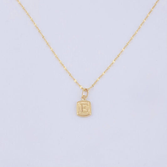 Set Cadena y Dije Flor Espejo - Letra E 1.35gr / 45cm / 1.2mm Oro Amarillo 18K (Oferta) ©