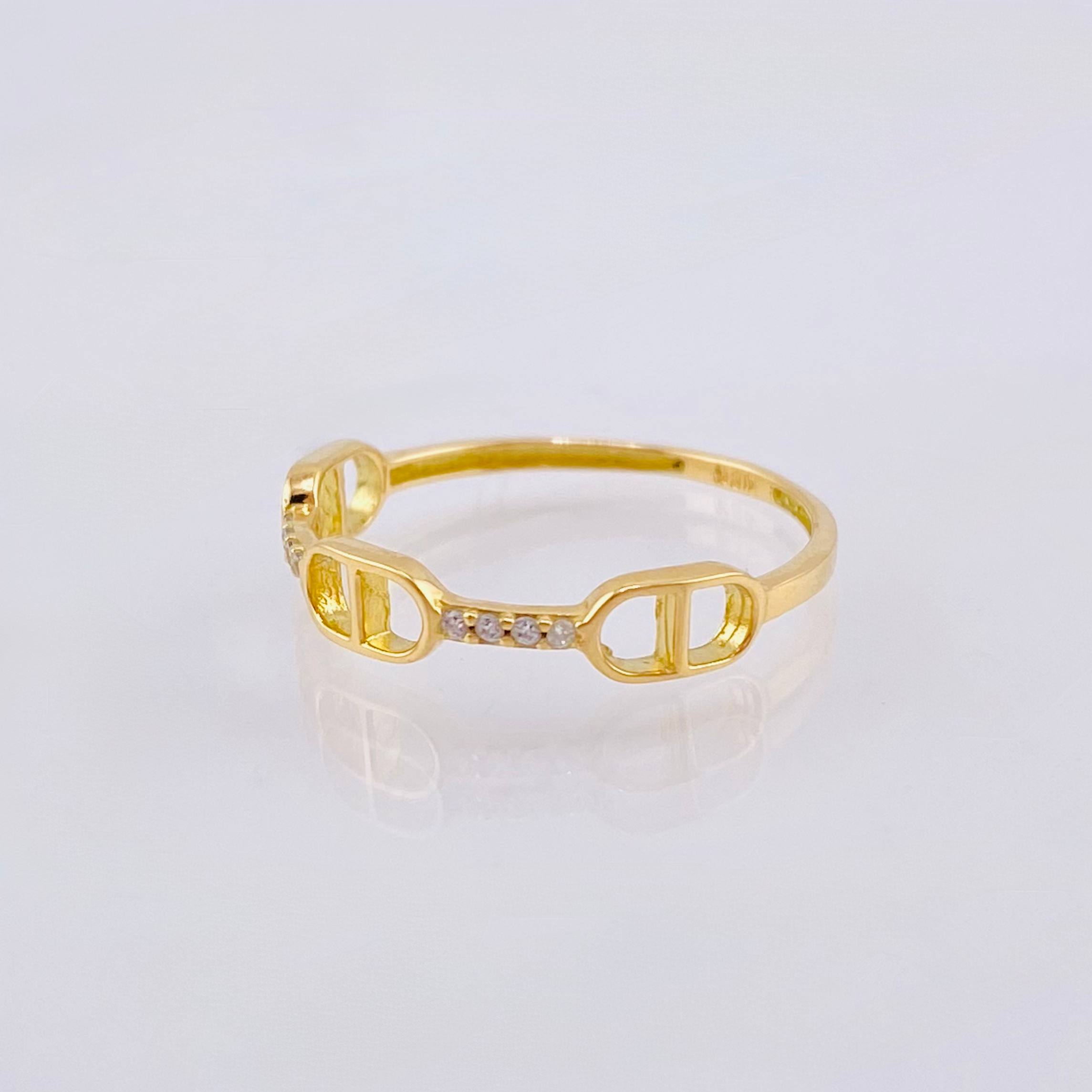 Anillo Tres Marineros 1.1gr / T7 / Oro Amarillo 18K *