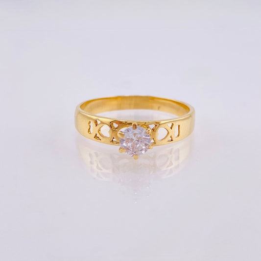 Anillo Banda Corazones 2.3gr / T7 1/4 / Oro Amarillo 18K *
