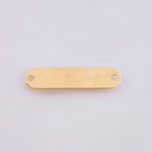 Herraje Placa Rectangular Octagonal 0.8gr / 3cm / Oro Amarillo 18K
