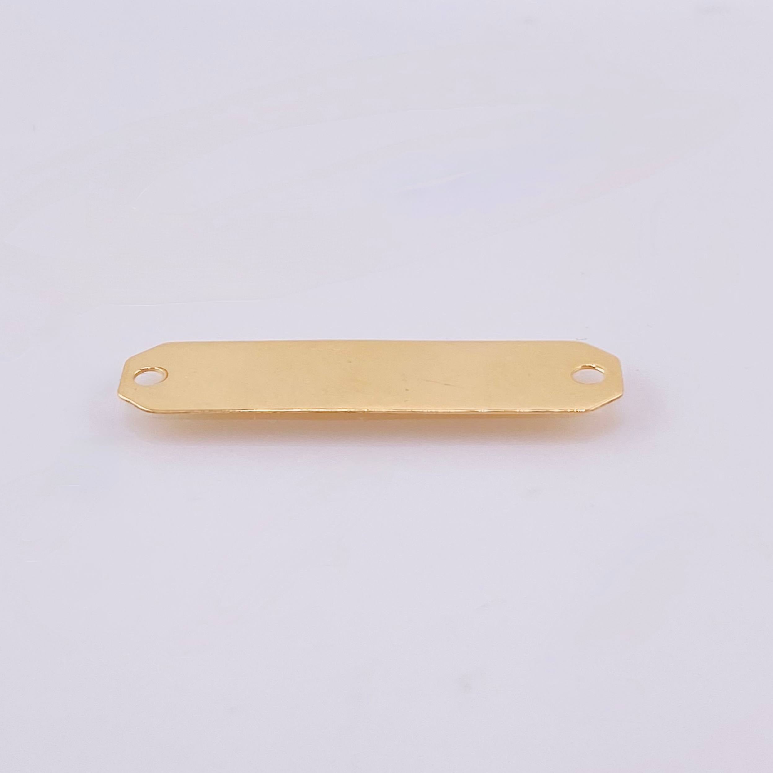 Herraje Placa Rectangular Octagonal 0.8gr / 3cm / 6.9mm Oro Amarillo 18K ©