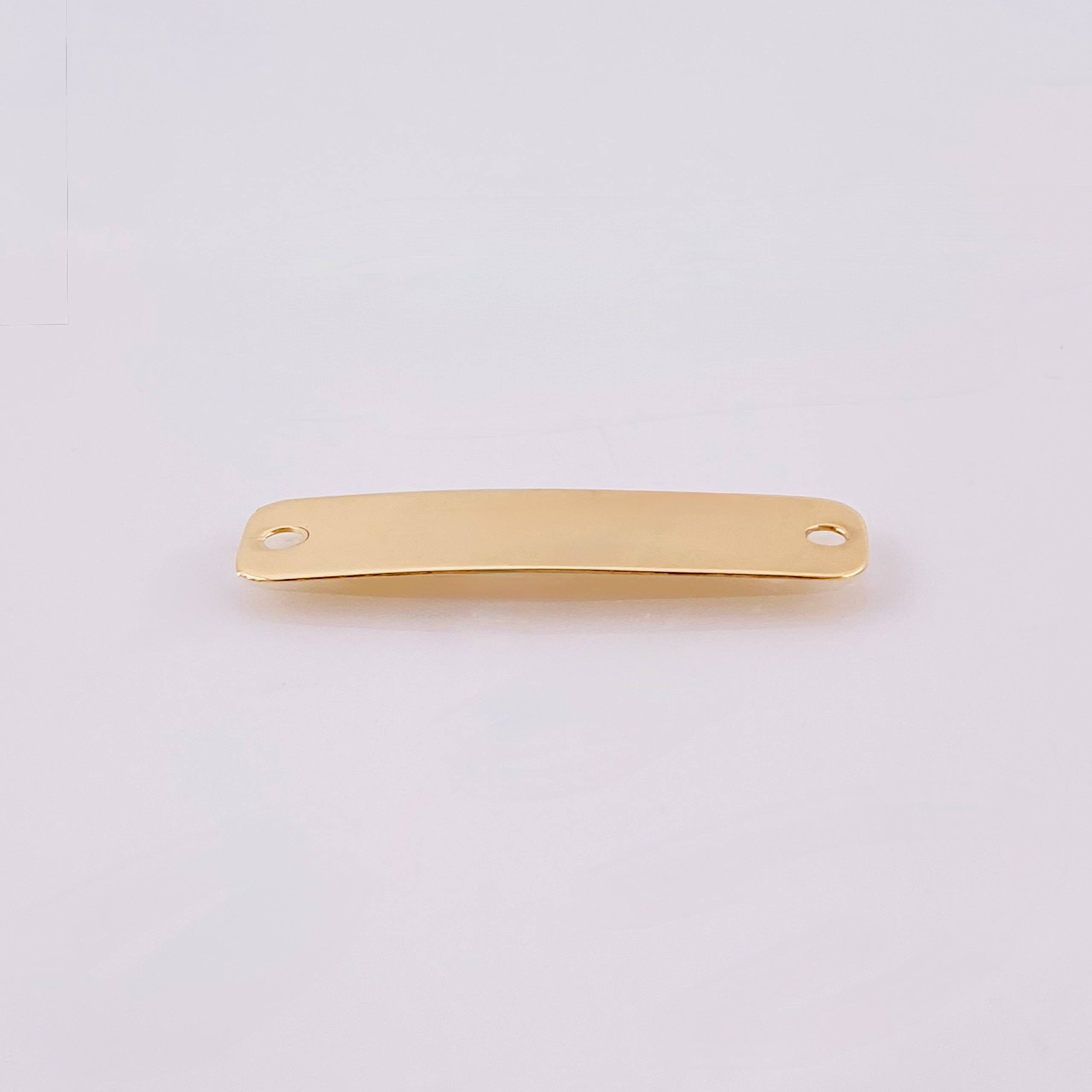 Herraje Placa Rectancular Ovalada 0.8gr / 3cm / 6.9mm Oro Amarillo 18K ©