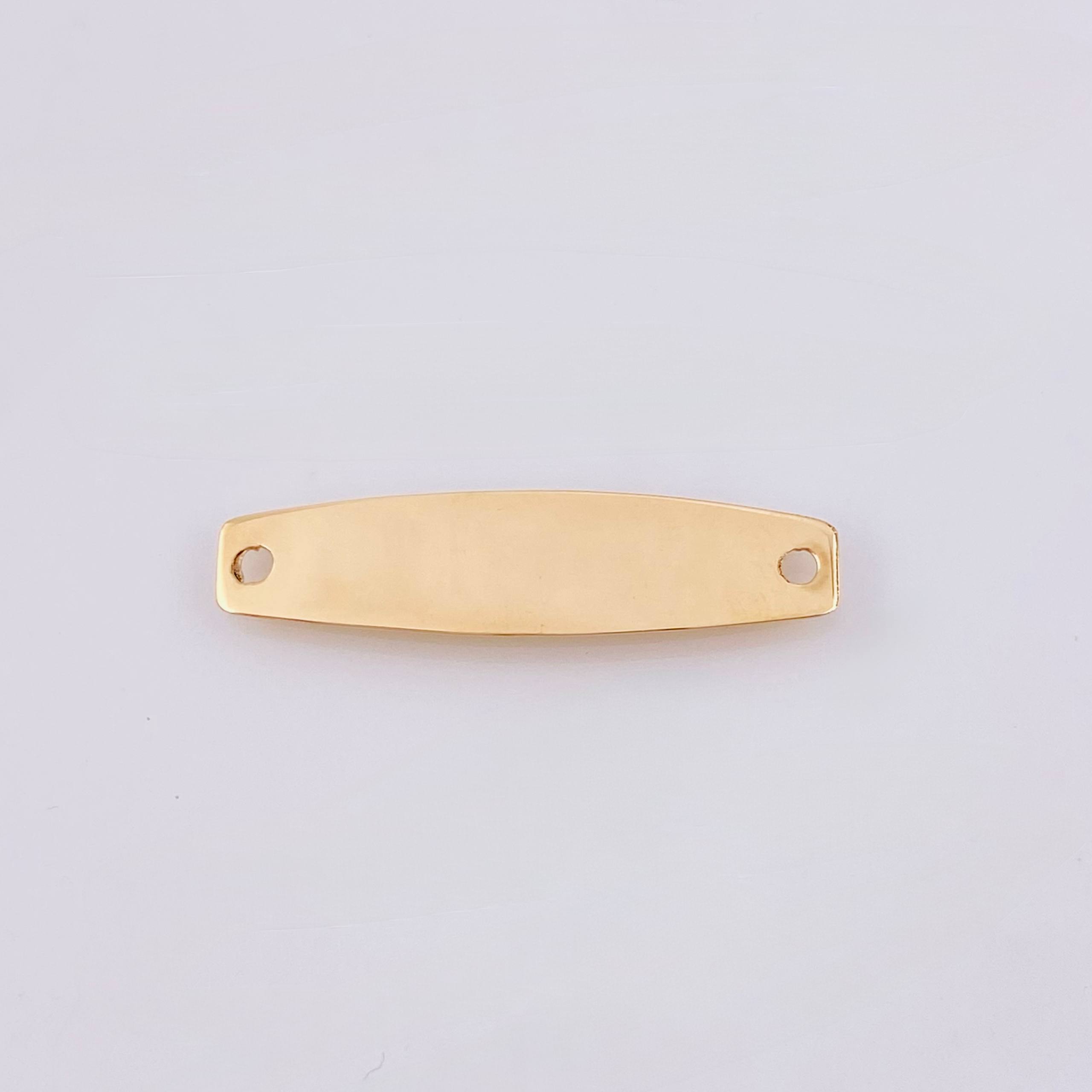 Herraje Placa Hexagonal 0.7gr / 3cm / Oro Amarillo 18K *