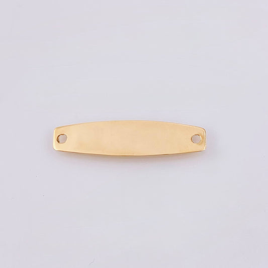 Herraje Placa Hexagonal 0.7gr / 3cm / Oro Amarillo 18K *